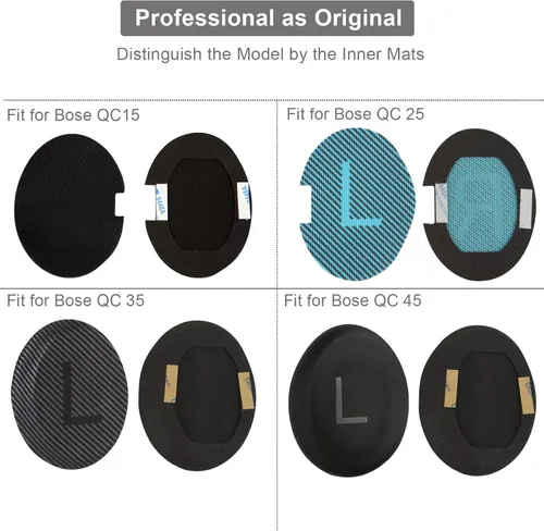 Miniatura 52 de Almohadillas para los oídos para Bose QuietComfort 45 QC45 QC35 ii QC35, cojines de cuero de piel de cordero para auriculares profesionales, QC45