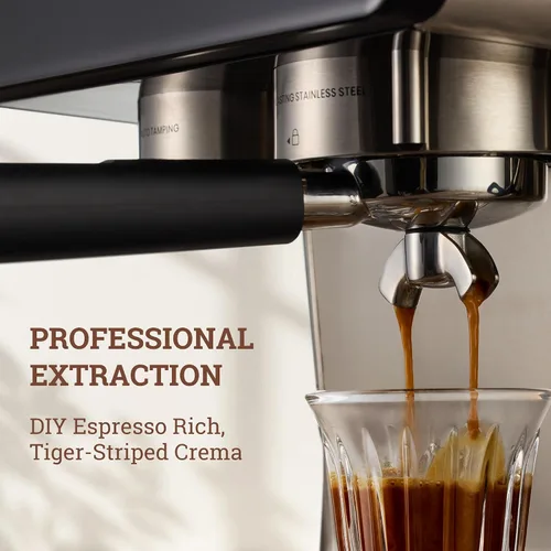 Miniatura 8 de Máquina de espresso con distribución automática y tazón con molinillo, cafetera barista con cold brew, espumador de leche para latte, máquina