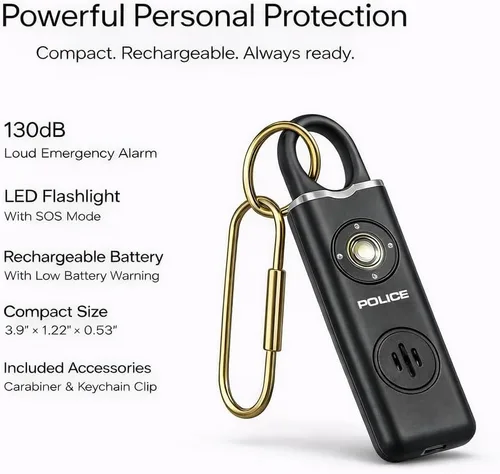 Miniatura 2 de Alarma de seguridad personal de policía y BURN Pepper Spray Combo de autodefensa para mujeres y hombres – Sirena fuerte de 135 db con gas pimienta