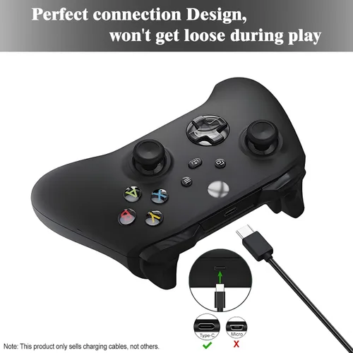 Miniatura 5 de Cable de carga para Xbox Series S/X, controlador PS5/PS5 Pro, Xbox Elite Series 2, cable de carga USB tipo C Switch Pro de 6.6 pies