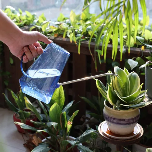 Miniatura 5 de Goowin - Regadera para plantas de interior, boquilla larga, regadera pequeña de 47 oz para interior con botella de espray adicional de 16 oz y Azul