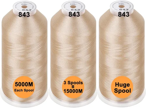 New brothreads - 40 opciones - Varios paquetes de colores surtidos de hilo de poliéster para máquina de bordar, carrete grande de 5000 m para todas