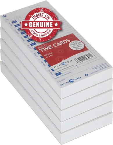 Miniatura 7 de Tarjetas de tiempo recicladas Pyramid™ 30% para modelos piramidales 3500 y 3700, 4" x 9", paquete de 100