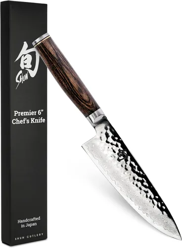 Shun Cutlery Premier - Cuchillo de chef profesional, 6 pulgadas, pequeño, ágil, ideal para la preparación de alimentos, auténtico, hecho a mano,