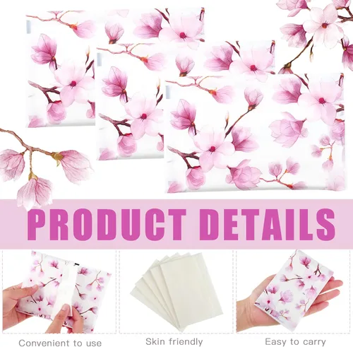 Miniatura 3 de Geyee Paquete de 50 servilletas de papel facial de viaje, pañuelos desechables de bolsillo para invitados de boda, viajes, bolsa escolar
