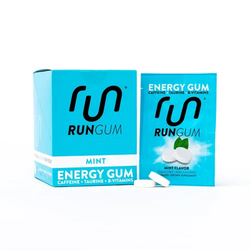 Miniatura 13 de Run Gum Goma de mascar Energy & Focus con sabor a fruta, 50 mg de cafeína por pieza, sin azúcar con taurina y vitaminas B, goma de mascar de acción