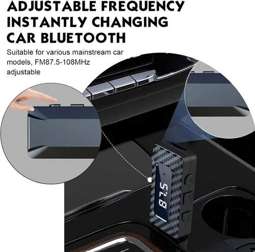 Miniatura 7 de Receptor Bluetooth USB para automóvil, pantalla LED HD, transmisor FM, adaptador de audio, DC 5V Plug and Play, receptor Bluetooth de frecuencia