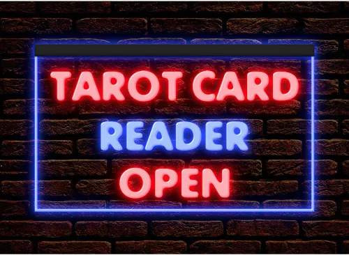 Miniatura 17 de 180087 Lector de cartas de tarot psíquico abierto tienda decoración ventana pantalla LED luz neón letrero (12 x 8 pulgadas, verde)