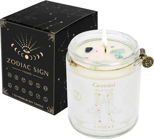 Vela de Tarro del Signo del Zodíaco, Géminis, Aroma a Lavanda