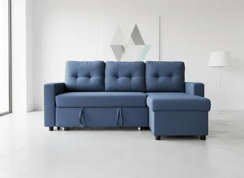 Miniatura 7 de Container Furniture Direct Sofá cama convertible en forma de L Sofá cama modular extraíble que ahorra espacio para apartamentos y salas de estar
