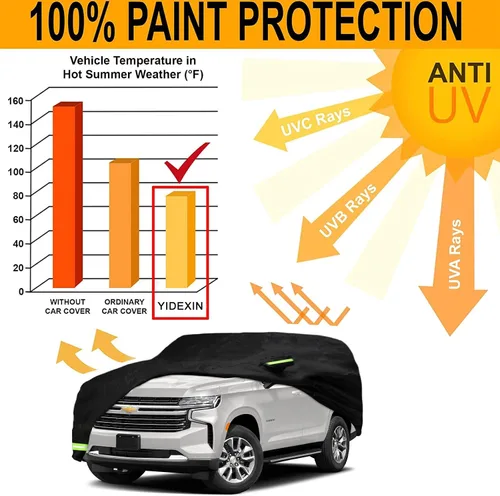 Miniatura 7 de YIXIN Funda impermeable para automóvil Chevrolet Tahoe/GMC Yukon/Cadillac Escalade 2007-2026, ajuste personalizado, correa 100% impermeable