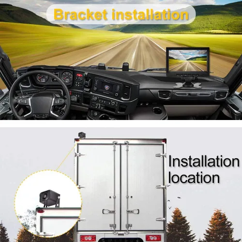 Miniatura 9 de AHD Cámara de respaldo dual con monitor DVR 1080P de 7 pulgadas, cámara de visión frontal y trasera, cámara de visión nocturna impermeable