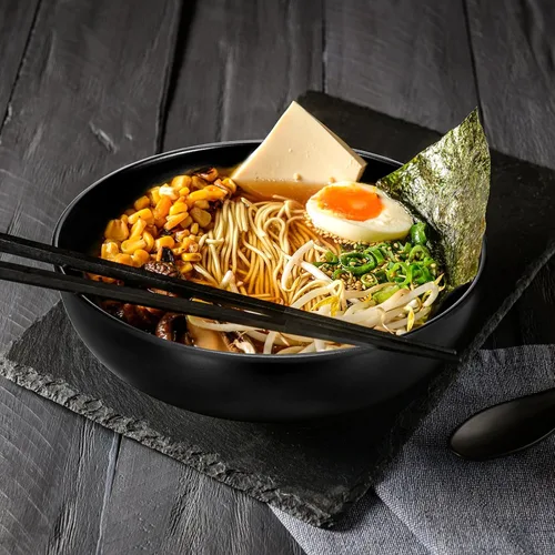 Miniatura 7 de DOITOOL Recipiente A5 de estilo japonés para ramen de 8.46 pulgadas, recipiente de fideos de porcelana de imitación, apto para microondas