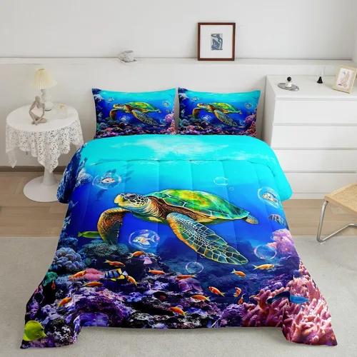 Miniatura 13 de Juego de edredón Lake House tamaño Twin, juego de ropa de cama náutica de navegación con ancla de 2 piezas para decoración de habitación de niños