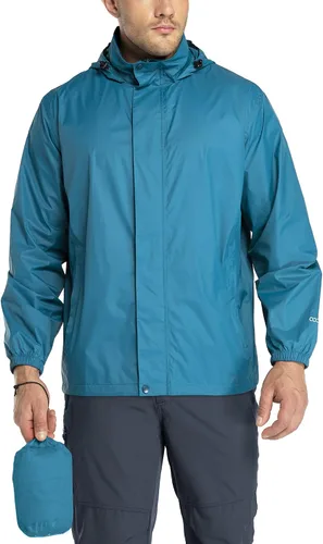 Miniatura 119 de 33,000ft - Chaqueta de lluvia impermeable y plegable para hombre, ligera, con capucha, cortavientos ideal para golf o ciclismo