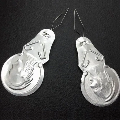 Miniatura 7 de 50 piezas de enhebrador de agujas de tono plateado bucle de alambre enhebrador de aguja máquina de coser herramienta de inserción de costura