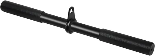 Barra recta desplegable de acero giratorio con empuñaduras de goma, mango desplegable LAT para máquina de cable de polea, entrenamiento de tríceps,