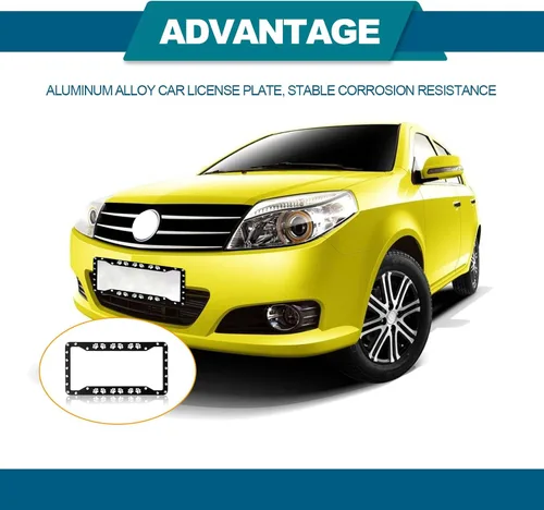 Miniatura 4 de Marco de placa con huellas de pata - 2 piezas de placa de matrícula personalizada de aluminio para automóvil con cubierta de huellas de pata