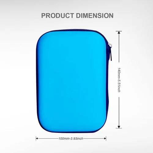 Miniatura 3 de Estuche de transporte para disco duro, organizador de almacenamiento, bolsa de transporte universal compatible con Western Digital WD Elements Azul