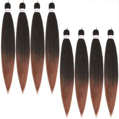 Miniatura 69 de Alrence Cabello estirado para hacer trenzas, trenza larga de 30 pulgadas, 8 paquetes, extensiones profesionales de trenzado de cabello sintético, 1b#