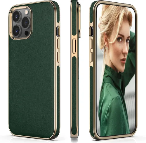 Miniatura 21 de LOHASIC Funda para iPhone 12 y iPhone 12 Pro - Fundas para teléfono i Phone 12 con borde cromado delgado, fundas de cuero de diseño suave, funda