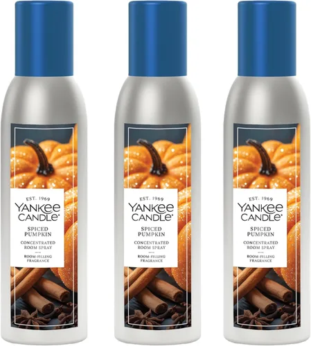 Miniatura 13 de Yankee Candle Ambientador concentrado en aerosol, eliminador de olores para el hogar, baño, corona de otoño, 1.5 onzas (paquete de 3)