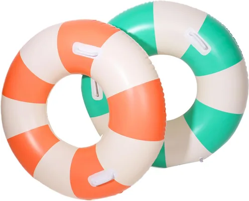 Miniatura 11 de Flotadores inflables de piscina para adultos, flotadores inflables para anillo de natación para adultos, balsa de piscina inflable para verano, Verde