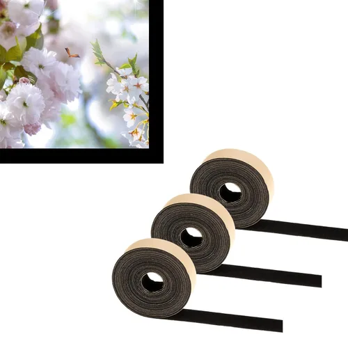 Miniatura 10 de Mesheshe Cinta de fieltro de poliéster autoadhesiva de 1/2 pulgada x 16 pies, rollo de cinta de terciopelo fino con respaldo adhesivo para borde