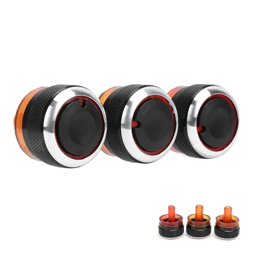 Miniatura 5 de Perilla de control de clima de CA, 3 piezas de aire acondicionado de automóvil, interruptor de control de ventilador de CA, botón de reemplazo