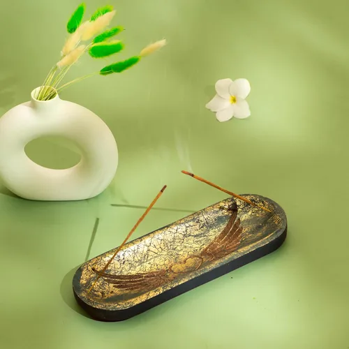 Miniatura 7 de raajsee Soporte para quemador de incienso tallado a mano, atrapa cenizas, soporte para varillas de incienso, meditación y yoga, gran regalo