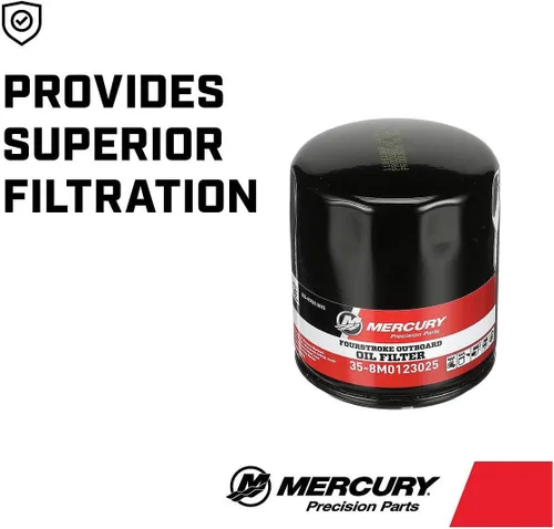 Miniatura 3 de Mercury Marine/Mercruiser Nuevo OEM 35-8M0123025 Filtro de aceite para motor fuera de borda V6 & V8 de 175 a 300 HP