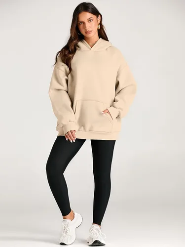Miniatura 6 de EFAN - Sudadera con capucha para mujer - Sudadera de vellón sobredimensionada con mangas largas para otoño e invierno, ropa de moda inspirada