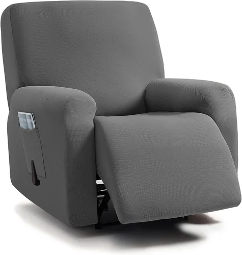 Miniatura 10 de ULTICOR - Juego de 8 fundas para sofá reclinable de jacquard, fundas elásticas para sofá reclinable para 3 cojines, fundas gruesas, suaves y Gris