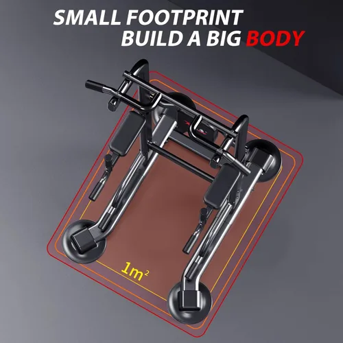 Miniatura 7 de Power Tower - Estación de dominadas y inmersión de altura ajustable, multifunción para entrenamiento de fuerza en el hogar, estación de X