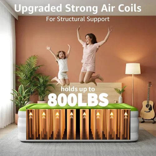 Miniatura 5 de Colchón de aire YENING tamaño queen con bomba incorporada, cama hinchable elevada, colchón hinchable resistente con cama de aire de 18 pulgadas