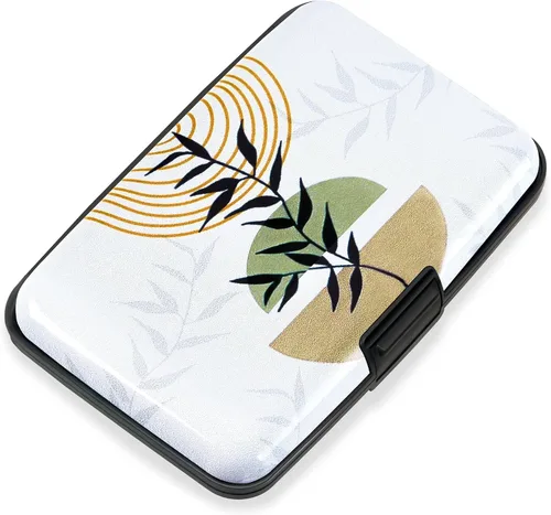 Miniatura 43 de Mayski Soporte para tarjetas de crédito, bloqueo RFID, funda rígida de aleación de aluminio, pequeña cartera de metal para mujeres y hombres