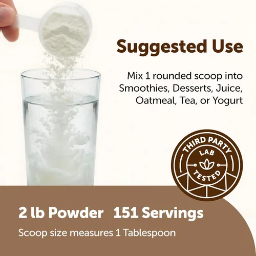 Miniatura 6 de Micro Ingredients Polvo de Leche de Coco Orgánico, 2 Libras Crema para Café, Té y Batidos a Base de Plantas Puro y Rico en MCT Sin