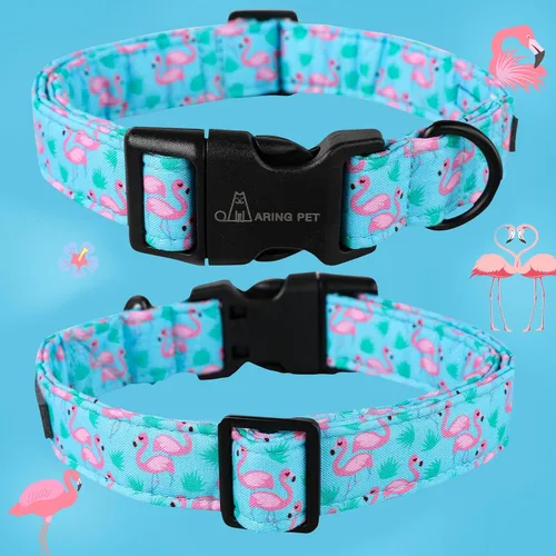Miniatura 3 de Aring Pet Collar de algodón, ligero y ajustable, con hebilla de liberación rápida para perros pequeños, medianos y grandes, para cachorros, XS