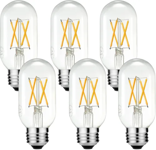 Miniatura 10 de LiteHistory foco LED E26 de 6 W, equivalente a 60 W, blanco cálido 2200 K, ámbar, E26, bombilla Edison regulable, CA 120 V, 400 lm, foco LED tubular