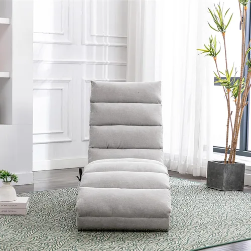 Miniatura 9 de Sillón de masaje, sofá reclinable eléctrico de lino con control remoto, silla tapizada con función de masaje y calor lumbar para oficina o sala