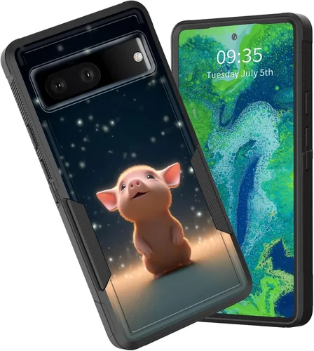 Miniatura 133 de Funda para Pixel 6A, funda híbrida de doble capa resistente a prueba de golpes de policarbonato duro de silicona suave TPU para Google Pixel 6A