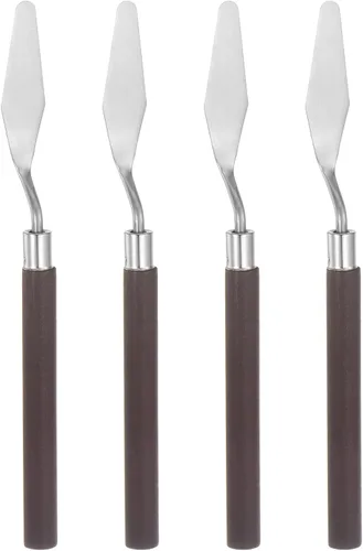 Miniatura 8 de HARFINGTON 4 cuchillos de paleta n.º 3 de 0.669 in de ancho de acero inoxidable, espátula puntiaguda grande, cuchillo de paleta de pintura con mango