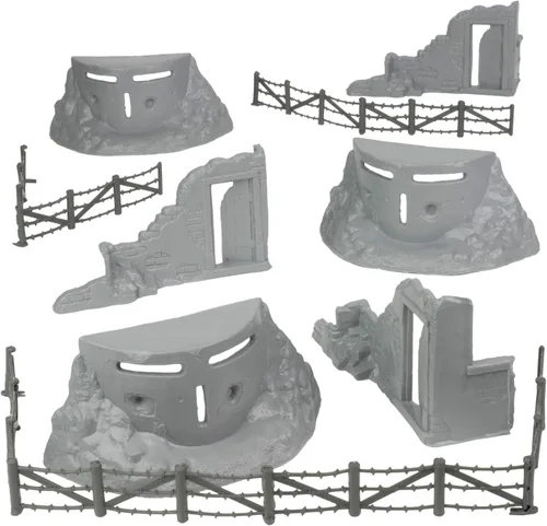 Miniatura 2 de BMC Classic Marx Axis Ambush - 14pc Gris Plástico Ejército Hombres Playset Accesorios