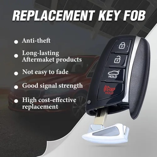 Miniatura 4 de Keymall Reemplazo de llavero remoto de entrada sin llave para Hyundai Santa Fe 2013 2014 2015 2016 2017 2018 315MHz 4 botones