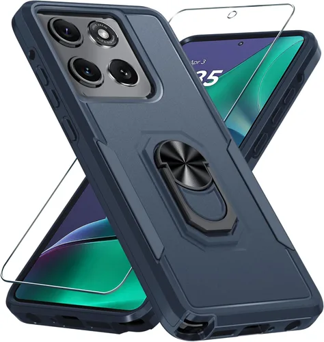 Miniatura 8 de Funda diseñada para Motorola Moto G Stylus 5G 2025/2026, color lavanda Tempered Glass Screen Protector,Built in Ring Holder Kickstand,Heavy Duty