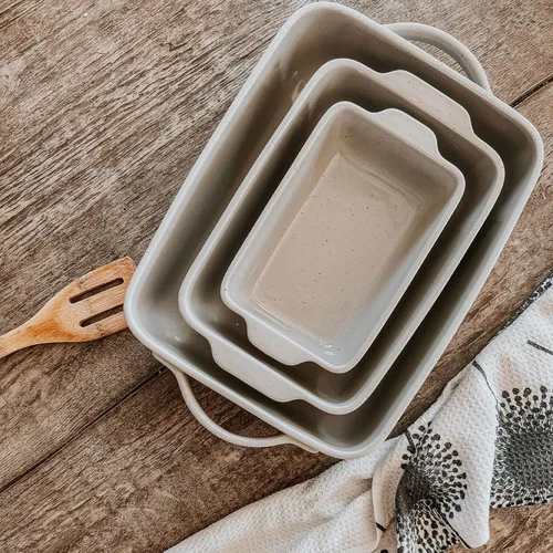 Miniatura 7 de Mora - Plato para hornear de porcelana profunda, 9 x 13 pulgadas, apto para horno a mesa, congelador Earl Grey