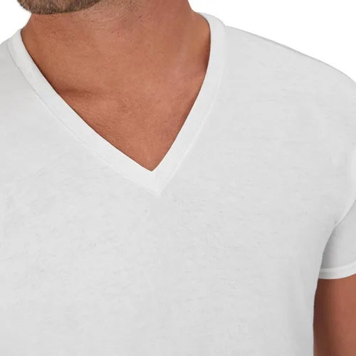 Miniatura 5 de Hanes Paquete de camiseta interior para hombre, camiseta de algodón con cuello en V, camisetas que absorben la humedad para hombres, paquete de 12