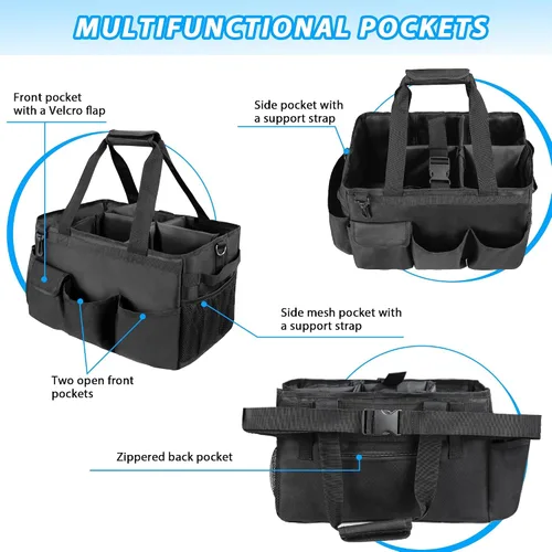 Miniatura 3 de Organizador de limpieza con asa, bolsa de limpieza, bolsa grande para casa, suministros de limpieza de automóvil, bolso de limpieza con correas