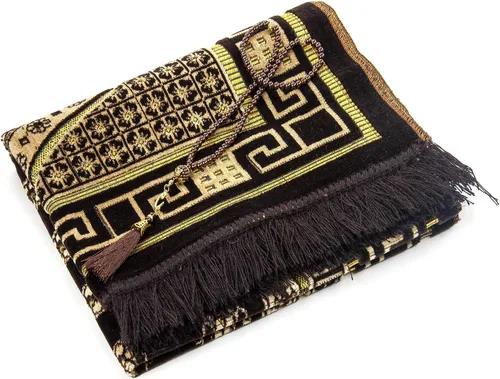 Miniatura 4 de ihvan online Alfombra de oración musulmana de terciopelo de lujo con cuentas de oración, Janamaz, gruesa y suave, regalo islámico, alfombra