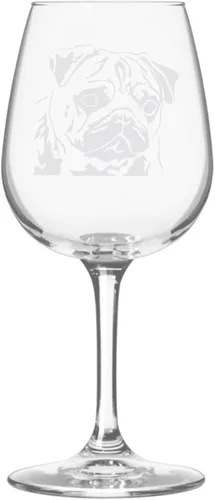 Miniatura 182 de Copa de vino de 12.75 onzas con diseño de perro grabado